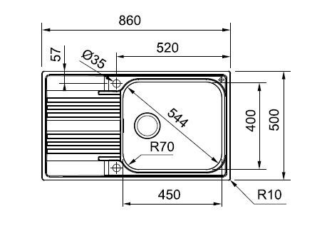 Кухонна мийка Franke Smart SRX 611-86 XL нержавіюча сталь полірована 101.0456.705