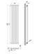 Вертикальный дизайнерский радиатор отопления Arttidesign Rimini 6/1800 белый матовый, Белый матовый