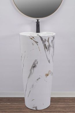 Умывальник Rea Blanka marble mat T напольный REA-U8704, Белый матовый