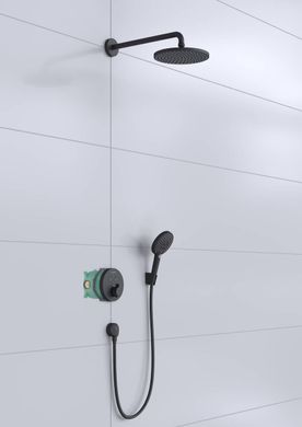 Душевая система скрытого монтажа Hansgrohe Raindance S 240 1jet ShowerSelect S с термостатом Matt Black 27959670, Черный матовый