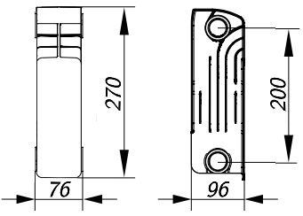 Радиатор биметаллический секционный Gallardo Bismall 200/96 (кратно 10), Белый