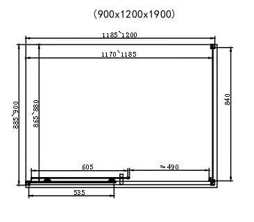 Душевая кабина Dusel EF-185BP+EF181BP Black Matt Paint 1200x900x1900, Черный матовый, Универсальная, прозрачный, Черный матовый, 120x90