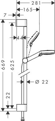 Душевой гарнитур Hansgrohe Cromettа Vario 26532400, Белый