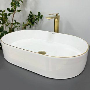 Умывальник VBI Verona 60 gold edge накладной VBI-011308, Золотой
