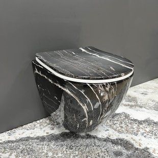 Подвесной унитаз VBI Vulcano black onyx VBI-020403, Мрамор
