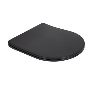 Унітаз підвісний Qtap Robin New Ultra Quiet безобідковий з сидінням Soft-close Black matt QT13332381АSMB, Чорний матовий