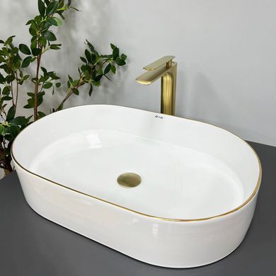 Умывальник VBI Verona 60 gold edge накладной VBI-011308, Золотой