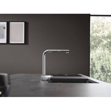 Змішувач Hansgrohe Aquno Select М81 250 2jet кухонний з витяжним виливом Sbox 73830800 Stainless Steel, Нержавіюча сталь