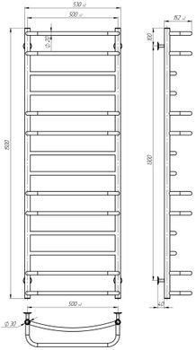 Электрический полотенцесушитель Deffi Аквамикс П14 500x1500 нержавеющая сталь JD03 правое подключение хром C.AM.150.50.14.E.C.R.1