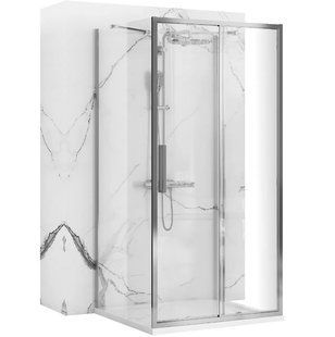 Душова кабіна Rea Rapid Slide 150x90 chrome пристінна REA-KPL-09116, Хром, Універсальна, прозорий, хром