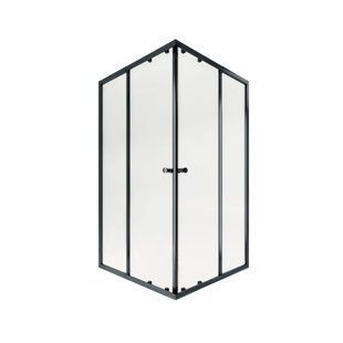 Душевая кабина Qtap Pisces BLA107-9SC5 75-90x75-90 см, стекло Clear 5 мм без поддона, Черный, Универсальная, прозрачный