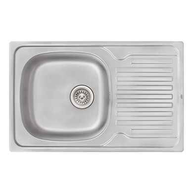 Кухонна мийка Qtap 7850 Satin 0,8 мм (QT7850SAT08), Нержавіюча сталь