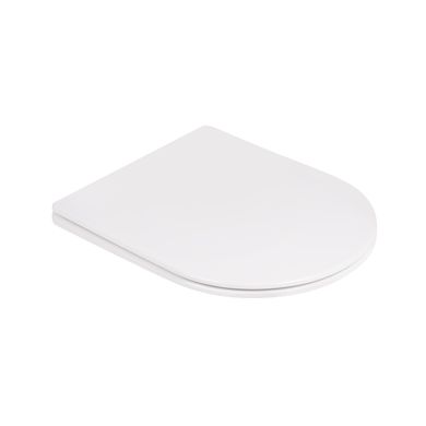 Унитаз напольный приставной Qtap Swan безободковый с сиденьем Soft-close QT16223178W, Белый