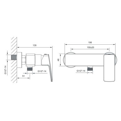 Змішувач для душу Imprese Grafiky ZMK061901080, Хром