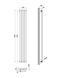 Вертикальный дизайнерский радиатор отопления Arttidesign Rimini 4/1800 белый матовый, Белый матовый