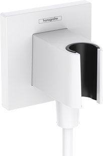 Шланговое подсоединение Hansgrohe FixFit Porter E с держателем Matt White 26889700, Белый матовый