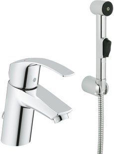Смеситель с гигиенической лейкой Grohe Eurosmart 23124002, Хром