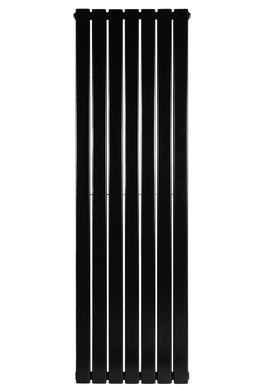 Вертикальный дизайнерский радиатор отопления Arttidesign Livorno II 7/1600 чёрный, Черный матовый