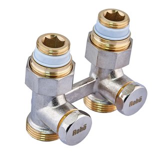 Кран запорный для радиатора Н-образный Roho R5350-075 - 3/4" прямой RO0213