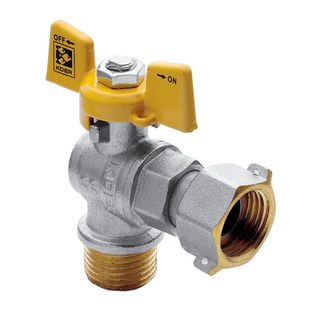 Кран с накидной гайкой Koer 1/2" ГШБ газ угловой KR.221.G KR0168