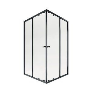 Душевая кабина Qtap Pisces BLA109-11SC5 90-105x90-105 см, стекло Clear 5 мм без поддона, Черный, Универсальная, прозрачный