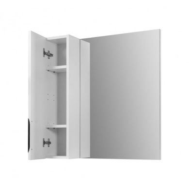 Зеркальный шкаф Юввис Оскар Z-1 левый с зеркалом 70 см с подсветкой 301301, Белый, Белый