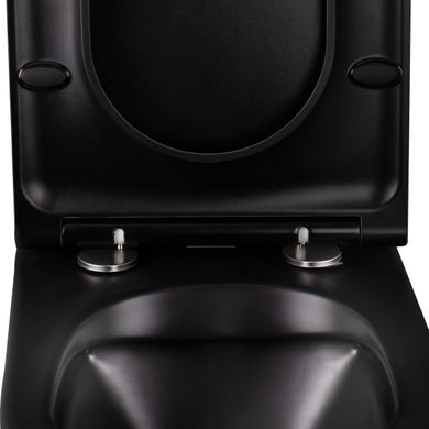 Унитаз-компакт Qtap Robin безободковый с сиденьем Soft-close QT13222141ARMB, Черный