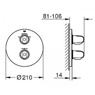 Термостат скрытого монтажа Grohe Grohtherm 1000 New 19985000, Хром