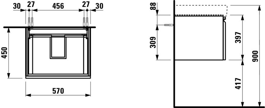 Тумба под умывальник Laufen PRO S H4833710964631, Белый