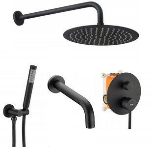 Душова система Rea Lungo black + BOX чорний матовий REA-P4112, Чорний матовий