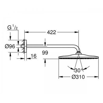 Верхний душ Grohe Rainshower 26557000, Хром