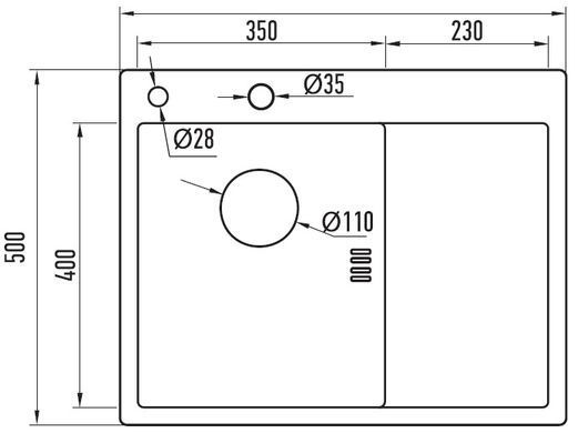 Кухонна мийка з нержавіючої сталі Mixxus MH6350L Nano-Silver MI7044, Нержавіюча сталь