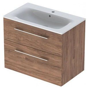 Тумба с умывальником Geberit Selnova Square 80 см 501.242.00.1 темный орех
