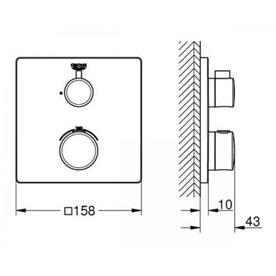 Термостат прихованного монтажу Grohe Grohtherm 24078000, Хром