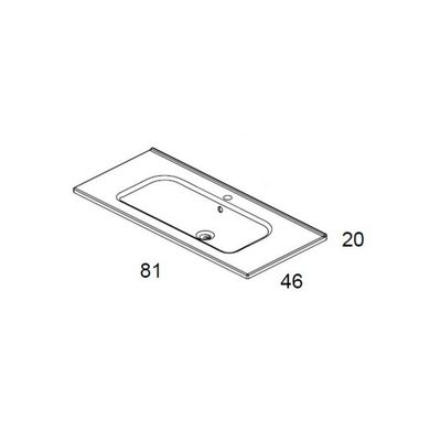 Раковина Royo Slim 81 см 123343, Білий