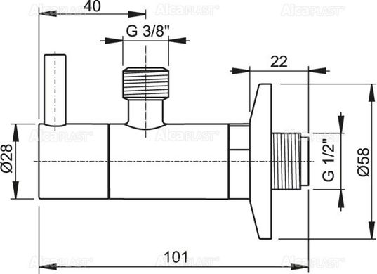 Кутовий вентиль з фільтром 1/2"x3/8" Alca Plast ARV001, Хром
