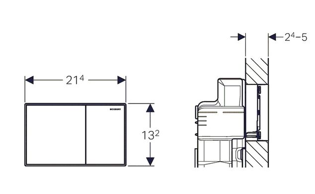 Клавіша змиву Geberit Sigma60 скло біле 115.640.SI.1, Білий