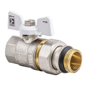 Кран с американкой Koer 3/4" "антипротечка" KR.227.W-Gi белый KR0192