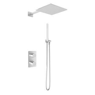 Душова система Kohlman Experience 35 chrome з термостатом + BOX прихованого монтажу KPL-QW432EQ35, Хром