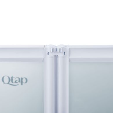 Штора на ванну Qtap Gemini WHI401314RP4 стекло Pear 4 мм, 130x140 см, Левая, матовый