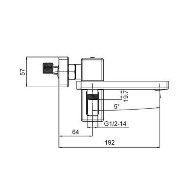 Змішувач для ванни з коротким зливом Koer KB-41009-05 KR3503, Чорний матовий