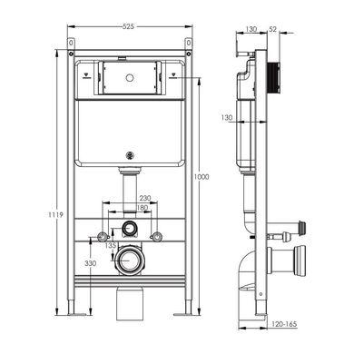 Комплект инсталляция 4 в 1 Volle Master Evo 212010 + унитаз Laufen Pro Rimless H8669570000001 с сидением Soft Close, Белый