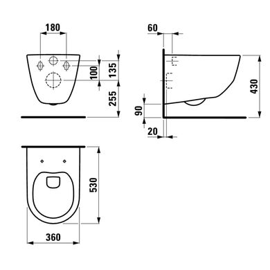 Комплект инсталляция 4 в 1 Volle Master Evo 212010 + унитаз Laufen Pro Rimless H8669570000001 с сидением Soft Close, Белый