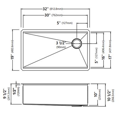 Кухонна мийка Kraus Kore KWU110-32/PGM, Графит