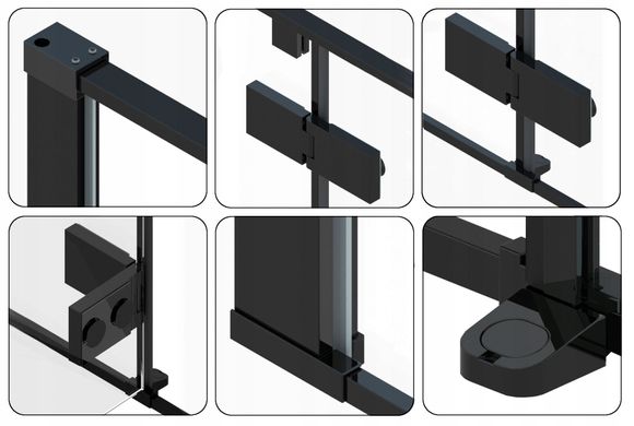 Душевая кабина Rea Fargo 90x90 black REA-K6318, Черный, Универсальная, прозрачный