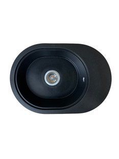 Кухонная мойка Adamant Ovale 610x420x180 чёрный металлик 636223, Черный