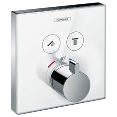 Термостат для двух потребителей Hansgrohe Shower Select 15738400, хром/белый