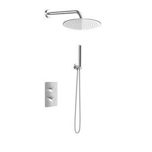 Душова система Kohlman Axel 20 chrome з термостатом + BOX прихованого монтажу KPL-QW432A20, Хром