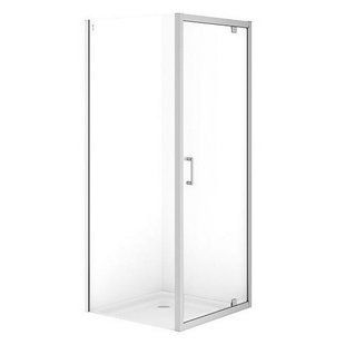 Душевая кабина Cersanit Brasco 80x80 см квадратная распашная прозрачное стекло без поддона хром S168-009, Хром, прозрачный, хром