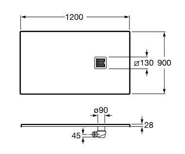 Душевой поддон Roca Terran 120x90 AP014B038401100